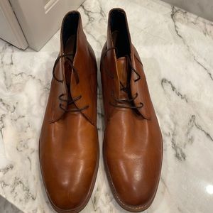 NWT Aldo brand Mens size 12D brown leather lace up ankle high chukka boot